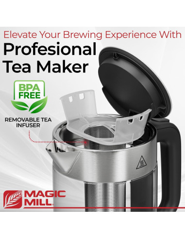 Hervidor Eléctrico Magic Mill Pro 1.7L con Infusor de Té