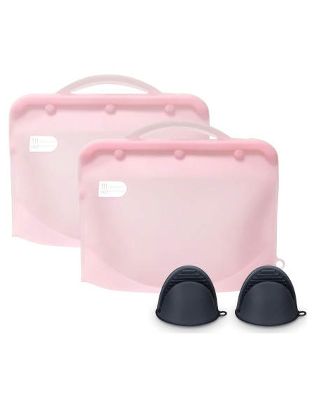 Bolsa de Esterilización de Silicona Rosa para Microondas 2PC Bolsa de Esterilización de Silicona Rosa para Microondas 2PC