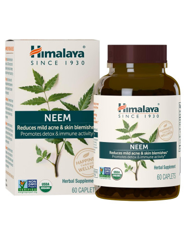 Suplemento Herbal de Neem Orgánico Himalaya 600 mg 60 Tabletas