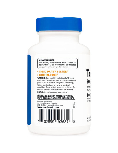 Nutricost Tongkat Ali 1000mg 60 Cápsulas Vegetarianas - Paquete de 2