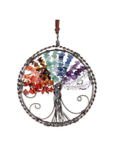 Colgante de Cristales Sanadores 7 Chakra Jovivi 26 cm