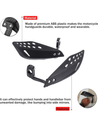 Protectores de Manillar para Motocicleta SOPINEKO 22mm Negro
