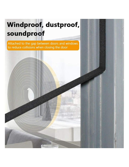 Sello de Ventana y Puerta DGSL 4.88m Aislamiento Espuma Negro Sello de Ventana y Puerta DGSL 4.88m Aislamiento Espuma Negro