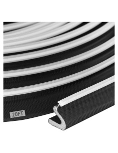 Sello de Puerta QDiShi 6 Metros PVC Negro Aislante Impermeable