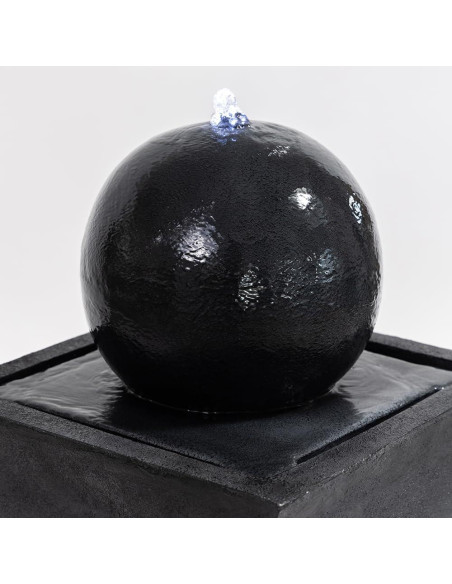 Fuente Esférica de Agua Zen Warm Garden - 38x35x70 cm Negra Fuente Esférica de Agua Zen Warm Garden - 38x35x70 cm Negra