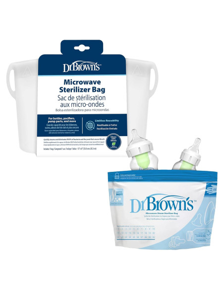 Bolsas de Esterilización de Silicona Reutilizables Dr. Brown - 5 Unidades Bolsas de Esterilización de Silicona Reutilizables Dr. Brown - 5 Unidades