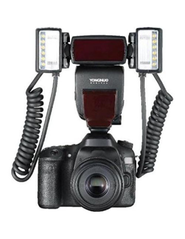 Flash Anular Macro YONGNUO YN24EX TTL para Canon con 4 Anillos