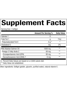 Aceite de Salmón Salvaje Omega-3 DHA EPA Factores Naturales 90 Gelatinas 2