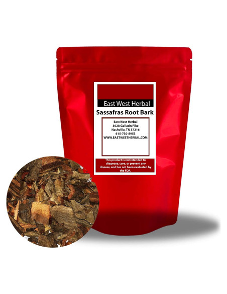Corteza de Raíz de Sassafras East West Herbal 28g Orgánica Corteza de Raíz de Sassafras East West Herbal 28g Orgánica
