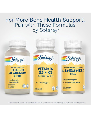 Suplemento Vitamina D3 K2 Solaray 60 VegCaps 125 mcg D3