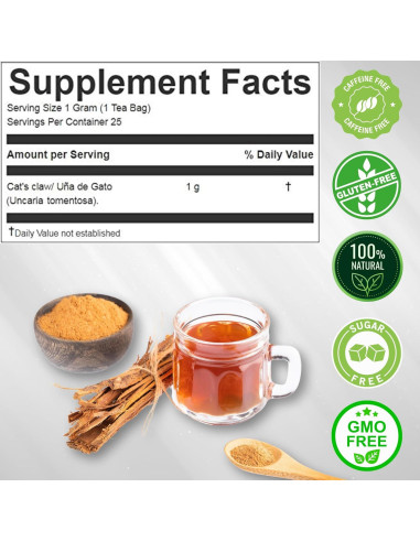 Té de Uña de Gato 50 Bolsitas Naturales Peruanos - Apoyo Inmunológico
