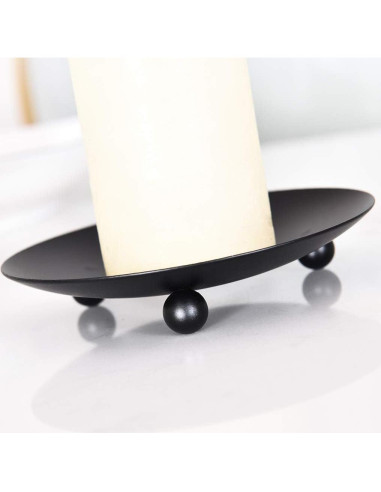 Soporte de Vela de Hierro Negro SUJUN - Juego de 2, 11 cm
