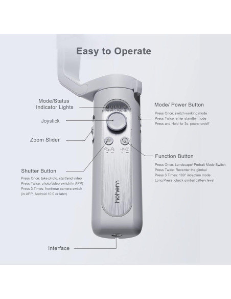 Estabilizador Gimbal hohem iSteady XE para Smartphone 280g Estabilizador Gimbal hohem iSteady XE para Smartphone 280g