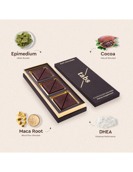 Chocolate Negro Tabs para Mejorar el Ánimo - 60g - Vegetariano Chocolate Negro Tabs para Mejorar el Ánimo - 60g - Vegetariano