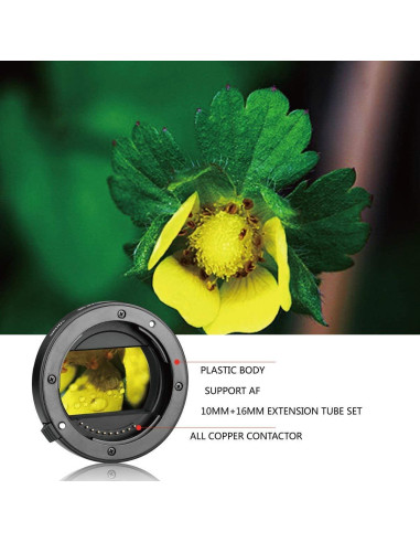 Anillo Adaptador Macro MEIKE MK-S-AF3B 10mm 16mm para Sony E-Mount
