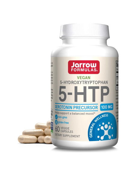Suplemento 5-HTP Jarrow Formulas 100mg 60 Cápsulas Veganas Suplemento 5-HTP Jarrow Formulas 100mg 60 Cápsulas Veganas