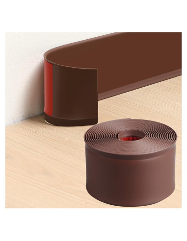 Moldura de Zócalo Flexible Autoadhesiva Lifronkit 4x6.1m Marrón