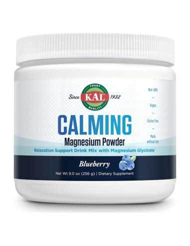 KAL Polvo de Magnesio Calmante 255g - Sabor Arándano, Vegano