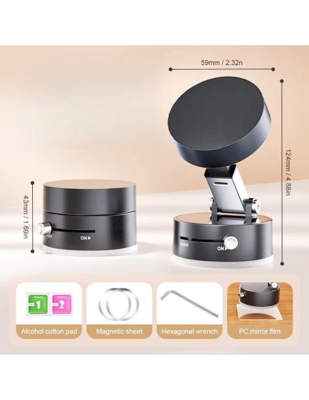 Soporte Magnético para Teléfono LUQXZG con Ventosa Ajustable Soporte Magnético para Teléfono LUQXZG con Ventosa Ajustable
