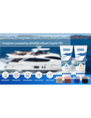 Kit de Reparación de Fibra de Vidrio Marino VIKEYTIM 100g