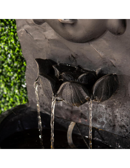 Fuente de Agua de Jardín XBrand 76.2 cm Resina Fibra LED Negra Fuente de Agua de Jardín XBrand 76.2 cm Resina Fibra LED Negra