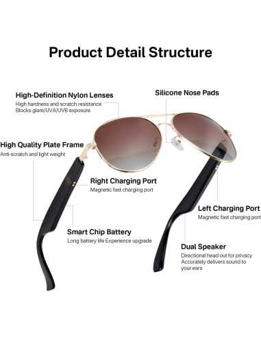 Gafas Inteligentes GenXenon MZ01 Audio Bluetooth Rosa