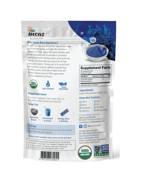 Polvo de Espirulina Azul Orgánica Incas 30 Gramos - Colorante Natural Polvo de Espirulina Azul Orgánica Incas 30 Gramos - Colorante Natural