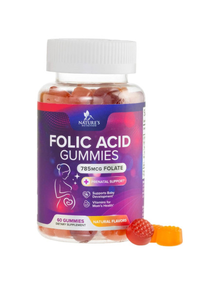 Gomitas de Ácido Fólico Nature's Nutrition 785 mcg - 60 Unidades Gomitas de Ácido Fólico Nature's Nutrition 785 mcg - 60 Unidades