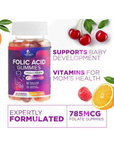 Gomitas de Ácido Fólico Nature's Nutrition 785 mcg - 60 Unidades