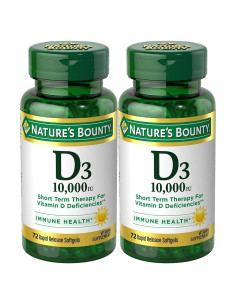 Suplemento Vitamina D3 Nature's Bounty 10,000 UI 144 Gelatinas