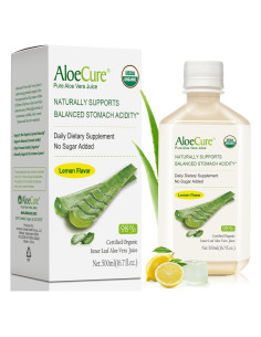 Jugo de Aloe Vera Orgánico AloeCure 500ml Sabor Limón