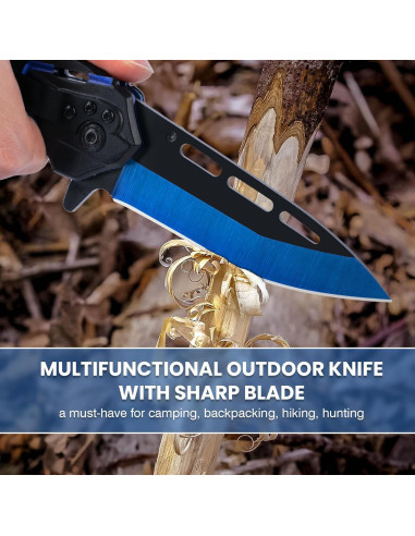 Cuchillo de bolsillo FUNBRO azul 8.6 cm acero inoxidable EDC