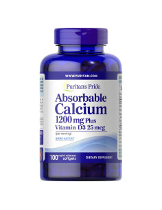 Calcio Absorbible Puritan's Pride 1200 mg + Vitamina D3 25 mcg