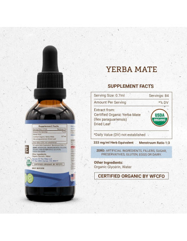 Extracto de Yerba Mate Orgánico USDA Secretos de la Tribu 59.15 ml