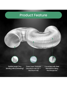 Ventilador Inline iPower 4" 195 CFM con Filtro de Carbono 2