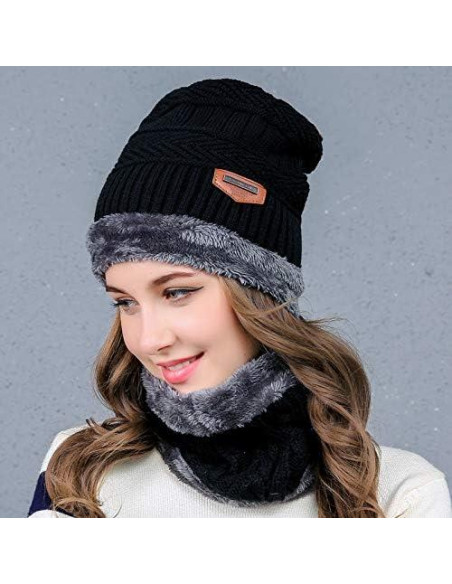 Conjunto Gorro y Bufanda Invierno Dominio Sombra Unisex Conjunto Gorro y Bufanda Invierno Dominio Sombra Unisex