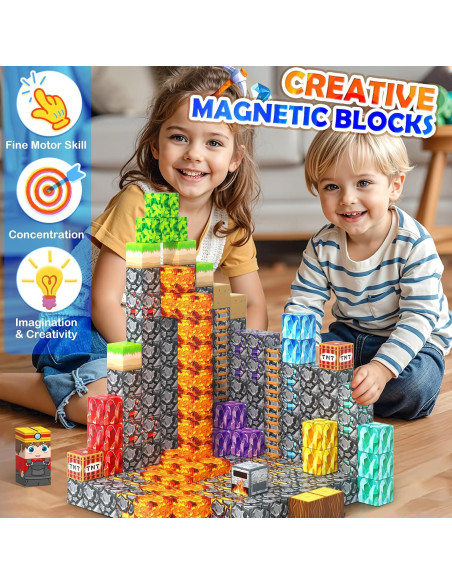 Bloques Magnéticos Gooidea 100PCS 2.5cm Juguetes Educativos Bloques Magnéticos Gooidea 100PCS 2.5cm Juguetes Educativos