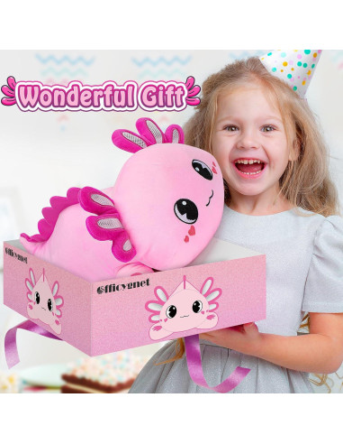 Peluche Axolote Rosa Officygnet 33 cm Suave y Kawaii