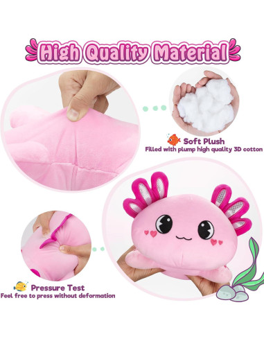 Peluche Axolote Rosa Officygnet 33 cm Suave y Kawaii