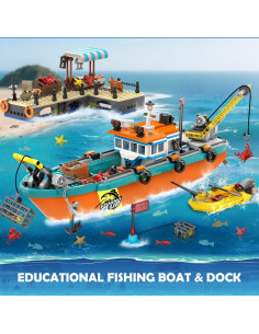 Kit de Construcción Barco de Pesca HiWEEGO 762 Piezas 2