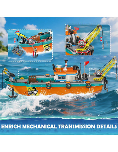 Kit de Construcción Barco de Pesca HiWEEGO 762 Piezas