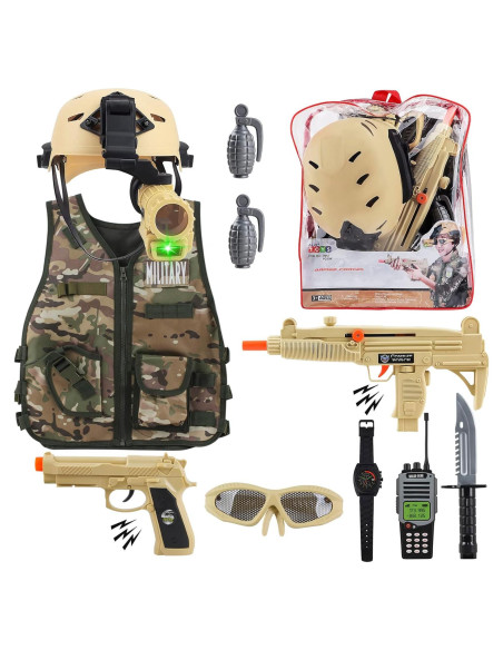 Disfraz de Soldado Militar deAO para Niños con Accesorios Disfraz de Soldado Militar deAO para Niños con Accesorios