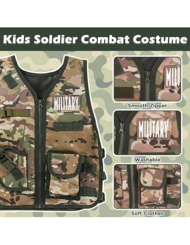 Disfraz de Soldado Militar deAO para Niños con Accesorios