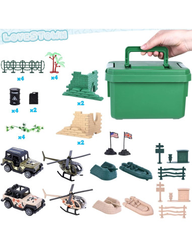 Conjunto de Soldados del Ejército LOVESTOWN 117PCS Juguete Militar