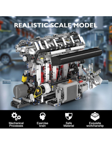 Conjunto de Construcción de Motor L4 JMBricklayer 1787PCS