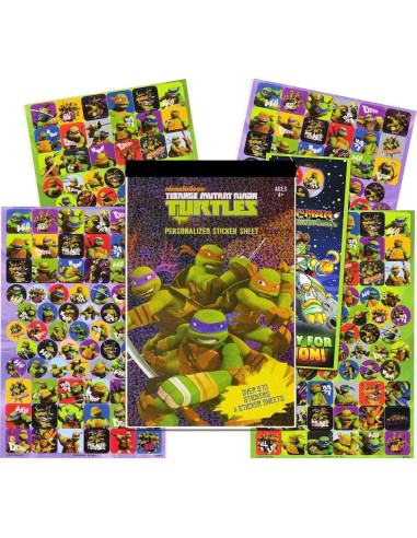 Papel de Pegatinas TMNT Nickelodeon - 270 Pegatinas + Colgador