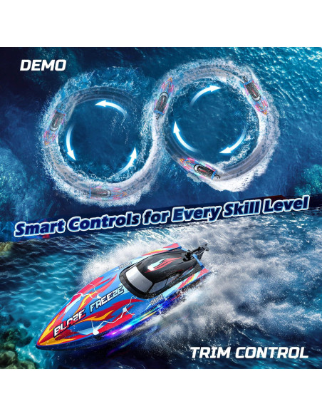 Barco RC DEERC YK080-CA Acuático 32KPH con Luces LED Barco RC DEERC YK080-CA Acuático 32KPH con Luces LED