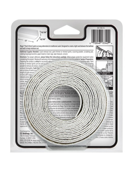 Masilla Autoadhesiva para Baño Magic - 4.1 cm x 3.35 m - Blanco Masilla Autoadhesiva para Baño Magic - 4.1 cm x 3.35 m - Blanco