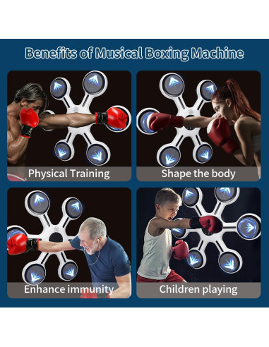 Máquina de Boxeo Musical SYAABETTO 2024 con Guantes
