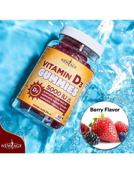 Gominolas de Vitamina D3 5000 UI New Age - 60 Unidades Gominolas de Vitamina D3 5000 UI New Age - 60 Unidades